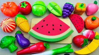 Satisfying Video ASMR  How to Cutting Watermelon Carrot Leek Fruits and Vegetables  Sponge ASMR [upl. by Adolph]