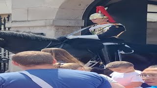 The Queens guard shouts at tourist get off the reins horseguardsparade [upl. by Claiborne]