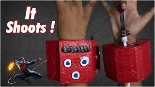 Miles Morales Web Shooter  it SHOOTS SpiderMan Into The SpiderVerse  Easy Cardboard Craft DIY [upl. by Sender]