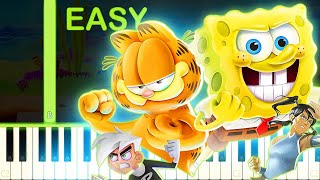 NICKELODEON ALLSTAR BRAWL 2 THEME  EASY Piano Tutorial [upl. by Aicargatla]