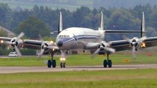 Super Constellation  Landing with Huge Exhaust Flames [upl. by Leirol]