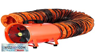 VEVOR 12 Inch5m Extractor Fan Blower Portable 5m High Rotation Exhaust Review [upl. by Ennahs]