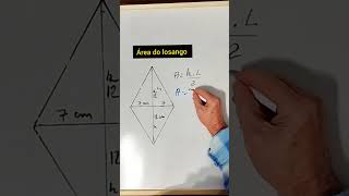 Área do losango matemática matematicabasica área maths losango [upl. by Suirred]