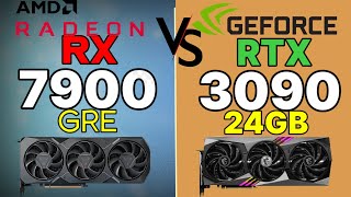 RX 7900 GRE VS RTX 3090 TI VS RX 6900 XT VS RX 7900 XT 4K Gaming benchmarks RX 7800 XT [upl. by Aetnuahs]