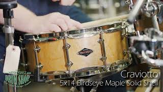 Craviotto 55x14quot Solid Shell Birdseye Maple Snare Drum [upl. by Giraldo]