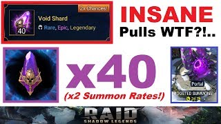 Actual INSANE Summons WTF 40 Void Shards  My BEST Summons So Far RAID Shadow Legends [upl. by Cassey]