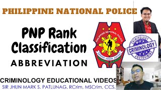 Philippine National Police PNP  New Rank Classification and Abbreviation  PART 3 [upl. by Melly]