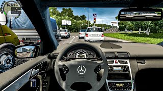 MercedesBenz C32 AMG W203  City Car Driving Steering Wheel  Normal Driving [upl. by Kaile]