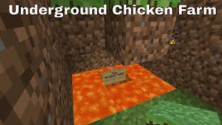 Minecraft Tutorial  Automatic Underground Chicken Farm w Cooker [upl. by Aihtnis]