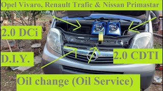 Oil change Oil Service for Opel Vivaro Renault Trafic amp Nissan Primastar 20DCi [upl. by Schreck480]