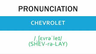 How to pronounce Chevrolet  Speak Right [upl. by Esyli693]