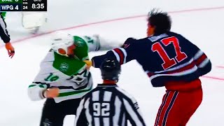 Jamie Benn Adam Lowry Fight  Dallas Stars vs Winnipeg Jets 2024 NHL Highlights [upl. by Pepito744]