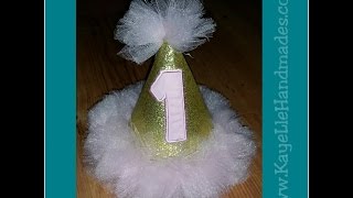 DIY  How to make Birthday Hat Glitter and Tutu Inspired [upl. by Titania]