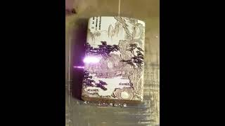 Fiber Laser Engraving Brass Lighter [upl. by Griselda]