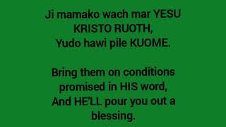 Winji Weche Manondiki Bring Ye All The Tithes Luo Hymn  Wende NYASAYE 137 [upl. by Ynatirb]