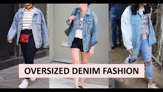 Oversized Denim Jacket Outfit Ideas  How To Style  What To Wear With Jeans Jacket  Denim Fashion [upl. by Eyma342]