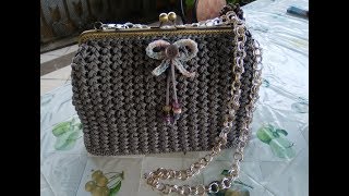 BORSA CORDINO PUNTO VIMINI ALLUNCINETTO tutorial CLIC CLAC [upl. by Anoynek151]