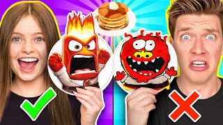 PANCAKE ART CHALLENGE ft Jordan Matter amp ZHC  How To Make Inside Out 2 vs Despicable Me Minion [upl. by Osswald]