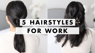 5 Hairstyles for Work in 90 Seconds  Luxy Hair [upl. by Lebasi]