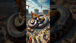 Found a python wrapped tightly around my excavator youtubeshorts shorts animals [upl. by Dyanna540]