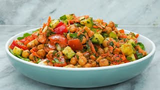 High Protein Chickpea Salad Plantbased  Healthy Salad Recipe for Vegetarian and Vegan Diet [upl. by Evadne604]