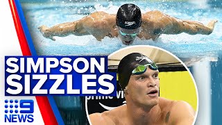 Pop sensation Cody Simpson becoming Aussie swimming superstar  9 News Australia [upl. by Lunsford]