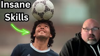 FIRST TIME REACTING TO Diego Maradona Could Do Everything With a Football Rare Freestyle [upl. by Ilahtan]