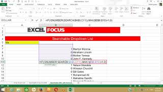 Searchable Drop Down box in excel Just like Google [upl. by Frodina810]