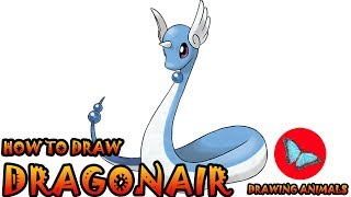 How To Draw Dragonair Pokemon  Drawing Animals [upl. by Culbertson]