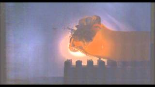 12 gauge cut shell vs ballistic gelatin Slow Motion [upl. by Aikrahs875]