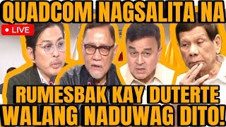 QUADCOM RUMESBAK KAY DUTERTE HON ACE BARBERS PUMALAG “WALANG NADUDUWAG DITO” [upl. by Senilec]