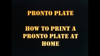 PRONTO PLATE How to Print the Pronto Plate at Home [upl. by Aynotan]