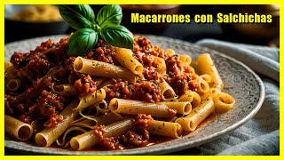 ✅ Macarrones con Salchichas y Setas ⭐ Tienes Que Probarlos 🍝🤤 [upl. by Eceirtal]