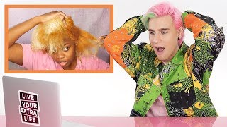 HAIRDRESSER REACTS TO NATURAL HAIR BLEACH FAIL [upl. by Anairb]