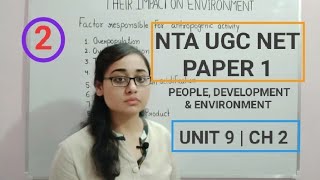 Anthropogenic activities and their impacts on the environment UGC NET JRF PAPER 1 2020 [upl. by Kilan]