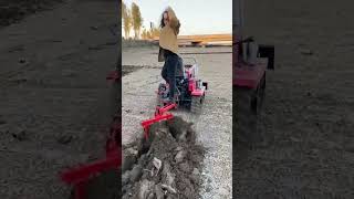 Small trencher plow and tiller rideon rotary tiller orchard greenhouse management rotary tiller [upl. by Ofelia950]