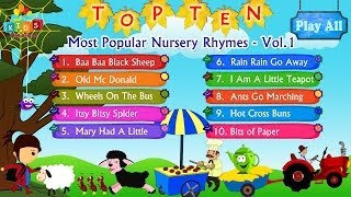 Top 10  Ten Most Popular Nursery Rhymes Collection Vol 1 with Lyrics  Kids Videos For Kids [upl. by Dub406]