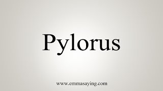 How To Say Pylorus [upl. by Merlin]