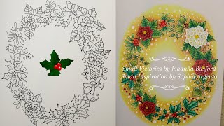 Johanna BasfordSmall Victories Coloring Christmas Wreath [upl. by Renado]