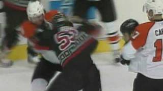 Casey Borer vs Scott Hartnell Dec 11 2008 [upl. by Kornher]