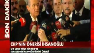 CHP Ve MHPnin Çatı Adayı Ekmeleddin İhsanoğlu 16062014 [upl. by Inus]