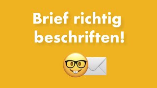 Tutorial Brief richtig beschriften  So gehts [upl. by Gottfried49]