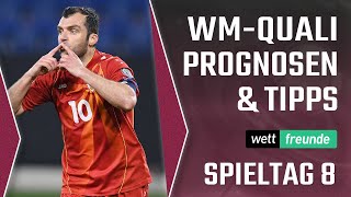 WMQualifikation Tipps 8 Spieltag ⚽ Vorschau amp Qualifikation Prognose [upl. by Aicella]