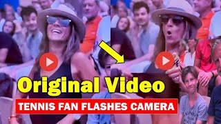 Tennis fan flashes camera at Paris Olympics goes viral [upl. by Janette]