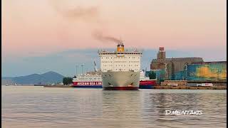 ELVENIZELOS ANEK LINES ARRIVAL AT PIRAEUS PORT aneklines ferries ships [upl. by Yecad969]