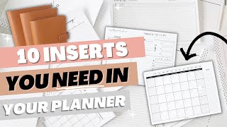 10 MUST HAVE Planner Inserts You NEED In Your Planner [upl. by Akeem]