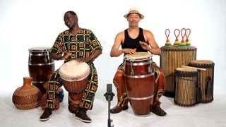 Djembe vs Conga  African Drums [upl. by Ihdin]