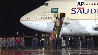 Escalator jams as Saudi King exits aircraft in Moscow [upl. by Adnuahsor933]