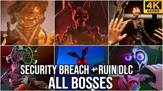 FNAF Security Breach  Ruin DLC All Bosses No Damage 4K60fps [upl. by Rivard]