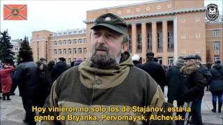 Al funeral del comandante Pavel Driomov vino todo Lugansk SubCastellano [upl. by Ennove292]